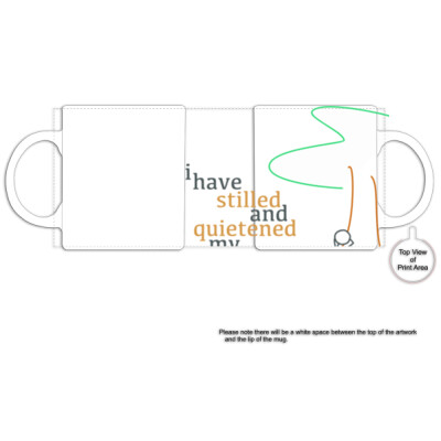 I have stilled and quietened my soul | black interior coffee mug Thumbnail