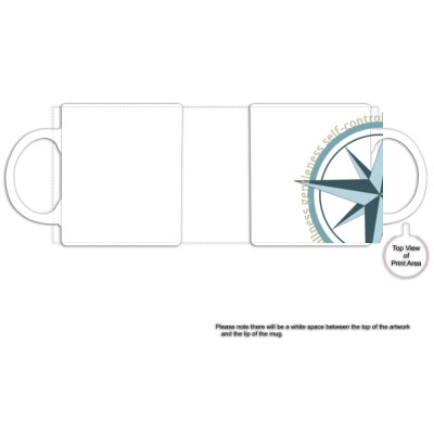 Fruit of the Spirit Compass Seashore | black interior coffee mug Thumbnail