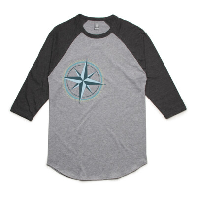 Fruit of the Spirit Compass Seashore | AS Colour 3/4 Raglan Tee Unisex Thumbnail